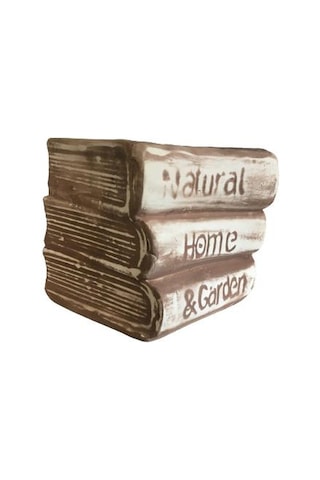 Orta Boy Dekoratif Eskitme Kitap Saksı Kahve Köpüğü