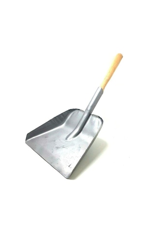 Büyük Boy Ahşap Saplı Metal Kürek . Çöp Ve Kömür Küregi