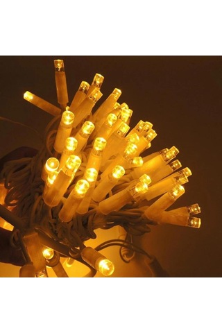 Ip65 Dış Mekan Led - Gün Işığı Led - Beyaz Kablo Su Geçirmez 10/20/30 Metre Dekor Led Yılbaşı Süsleme Sarı