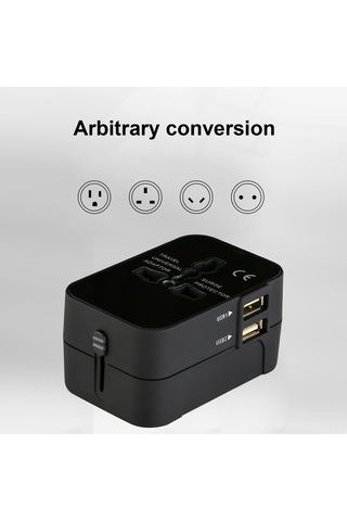 Vkemall Evrensel Seyahat Prizi - Çift Usb Şarj Cihazı - 110v-250v Akıllı Enerji Adaptörü Beyaz