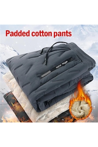 Koyu Gri Kış Eşofman Erkekler Peluş Kalın Polar Eşofman Kuzu Yünü Termal Pantolon Rahat Pantolon Su Geçirmez Rüzgar Geçirmez Sıcak Pamuklu Pantolonlar Koyu Gri