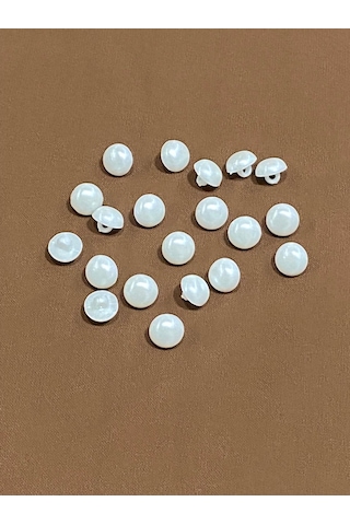 İnci Düğme / Plastik İnci Düğme / Bluz Gömlek Düğmesi / 20 Adet / Beyaz