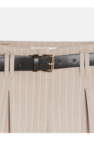 Dilvin 72682 Kemerli Pileli Pantolon-bej