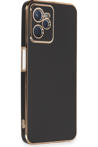 Gld-spt- Newface Realme C35 Kılıf Volet Silikon - Siyah