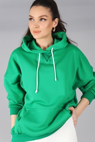 Sweetness Kadın Yeşil Kapüşonlu Sweatshirt Yeşil