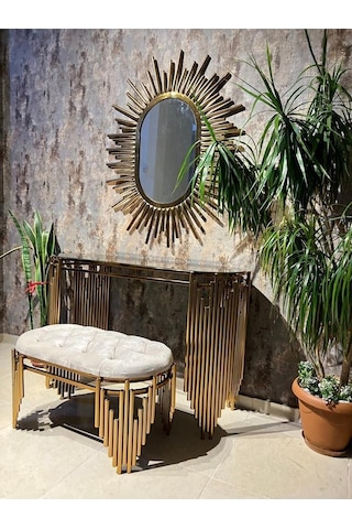 Ekgconcept Piyano Model Lüx Ultra Lak Kaplama Dresuar Ve Puf Gold Gold