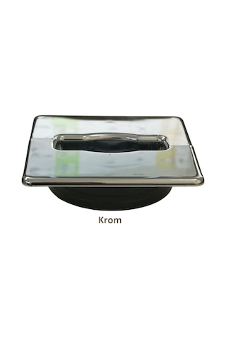 Adilon Masaüstü Kablo Kanalı Deliği Kapağı, Kare, Krom 6 Cm