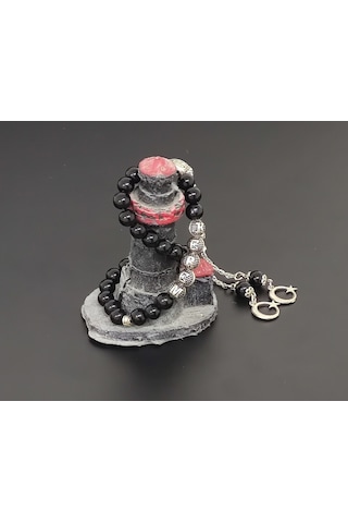 Tesbihsakarya Isimli - Kişiye Özel - Isme Özel - Parlak Oniks Doğaltaş Tesbih