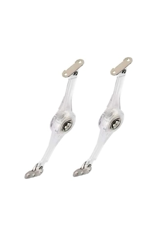 Kalkar / Düşer Mobilya Kapak Makası Şeffaf Plastik, Cırcırlı Dolap Pistonu 2 Adet Şeffaf