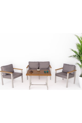 Neokas Bahçe Takımı, Balkon Mobilyası, 1+1+2+masa, Kafe Koltuğu, Bekleme Alanı Koltuğu Beyaz