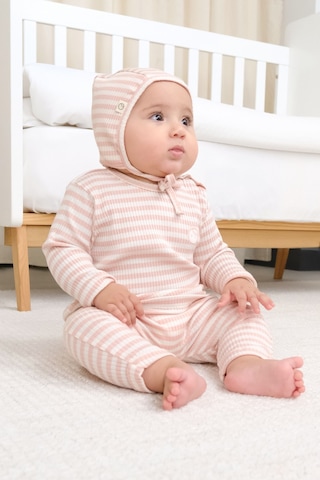 Organik Pamuklu Kaşkorse Modal Pembe Bebek Takımı Pembe