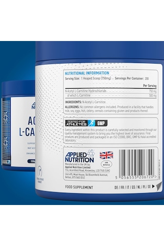 Applied Nutrition L-carnitine Carnitine Brain High Strength Energy Boost & Weight Management 200 Servis Aromasız