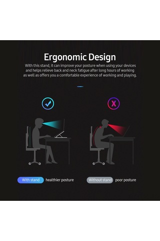 Skycity 17 İnç Altı Bilgisayar/tablet İçin Ergonomik Soğutucu Stand - 7 Seviye Yükseklik Ayarı, Çevirilebilir Taşınabilir Abs+alüminyum Makyaj - Beyaz