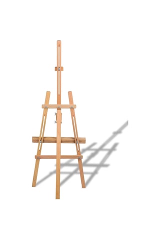 Üç Ayaklı Fırınlanmış Kayın Ahşap Stüdyo Galeri Tipi Demonte Şövale 170 Cm