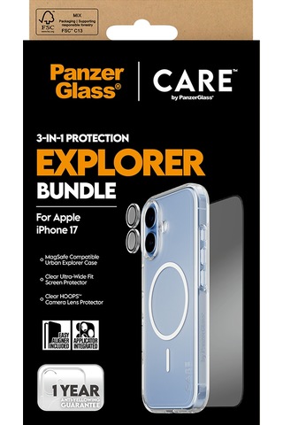 Care By Panzerglass Flagship Apple Uyumlu iPhone 17 3'lü Explorer Telefon Koruma Set- Bundle Uwf+kılıf+lens