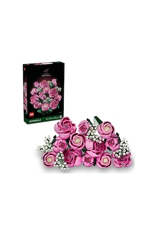 Pembe Gül Buketi 10374 - Yetişkinler İçin Tomurcuk Ve Açmış Olarak 12 Pembe Gül İle 4 Bahar Yıldızı Çiçeği İçeren Sevgililer Günü&apos Ne Özel Dekoratif Model Yapım Seti 789 Parça 20beyazcipso