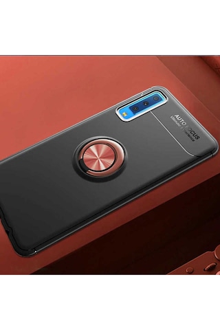Samsung Uyumlu Galaxy A7 2018 Kılıf Zore Ravel Silikon Kapak Siyah-Rose Gold