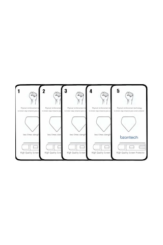 Bzontech Apple Uyumlu iPhone 11 İle Ekran Koruyucu Tam Kaplayan 5li Set
