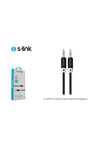 S-link Sl-sp70 1m Siyah 3.5mm Stereo Ses Kablosu