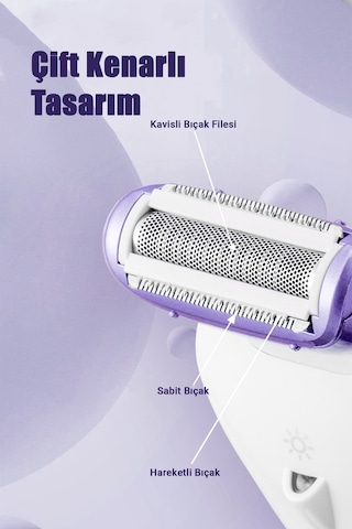 Ipx7 Su Geçirmez 3 İn 1 Epilatör Bacak Sırt Yüz Bikini Bölgesi