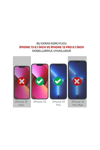 Apple Uyumlu iPhone    13  Ekran Koruyucu 6.1 Inch 9h Clear Nano Esnek Cam Ekran Koruyucu