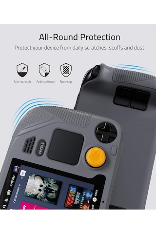 Steam Deck Oled/lcd Uyumlu Silikon Koruyucu Kılıf Gri M53