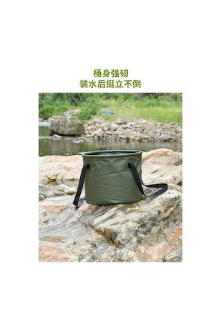 Pazly Yeşil Taşınabilir Piknik Litre Kovası Katlanır Kapasiteli Kamp Hava Depolama Çok Büyük Amaçlı Açık 10 Bu Yeşil