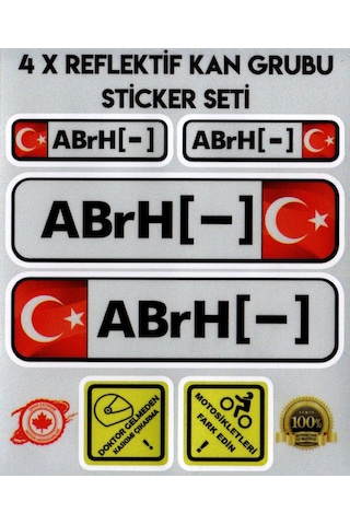 TR AB rH - Reflektif Kan Grubu Seti Sticker Çınar Extreme
