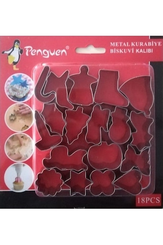Penguen Metal Kurabiye Kalıbı 18 Parça Png-1712