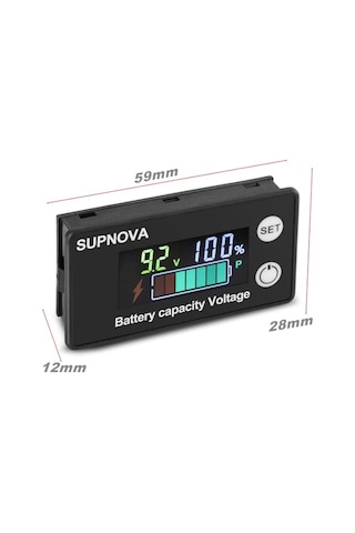 Akü Göstergesi, Dc8v-dc100v Arası, Maksimum 6133ah, Voltmetre Tüm Akülere Uyumlu