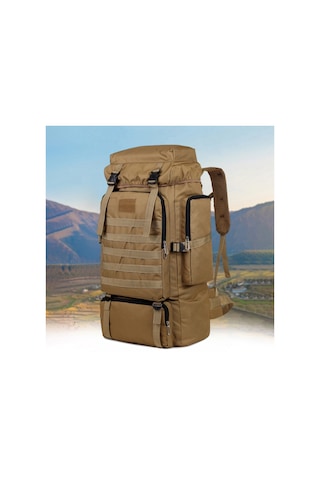 Hombey Açık Hava Çantası Büyük Kapasiteli Yürüyüş Sırt Çantası Açık Hava Kamp Sırt Çantası Tuval Trekking Siyah