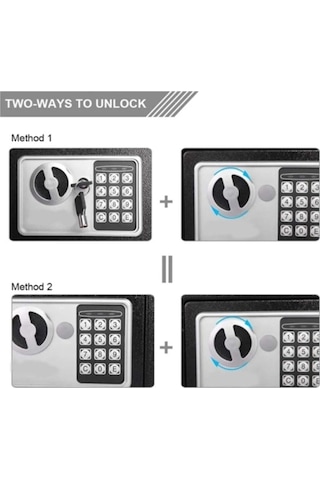 Moonshop Elektronik Şifreli Para Çelik Ve Otel Kasası 3 MM Montaj Ekipman