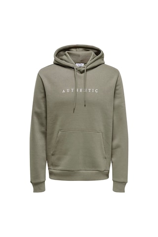 Only & Sons Kapüşon Yaka Açık Haki Erkek Sweatshırt Onsconnor Authentıc Reg Hoodıe Swea
