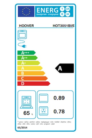 Hoover HOT3051BI/E Ankastre Fırın Siyah