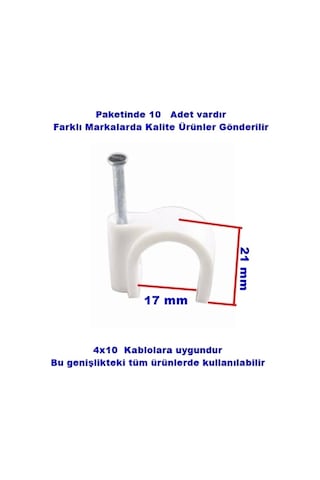 Beton Çivili Kablo Tutturma Kroşe No:7 10 Lu Paket