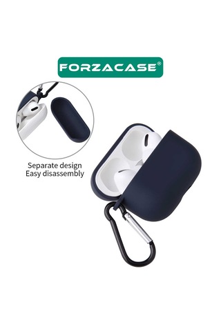 Forzacase Apple Uyumlu AirPods Pro 3 İle Anahtar Askılıklı Bluetooth Kulaklık Kılıfı - Fc1125 Siyah