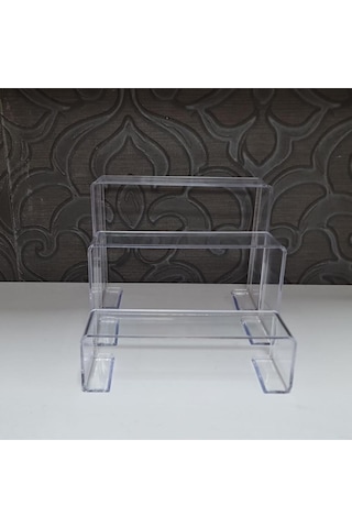 Ayakkabı Standı 3 'lü Merdiven Set Kademeli Pleksi Şeffaf