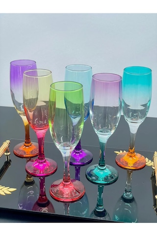 6 Lı Cam Meşrubat Kahve Yanı Su Bardağı Sunumluk Kokteyl Bar