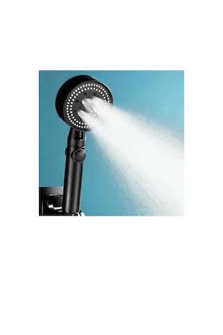 Turbo Fan Pervaneli 5 Fonksiyonlu Su Tasarruflu Duş Başlığı Pervaneli Turbo El Duşu Siyah