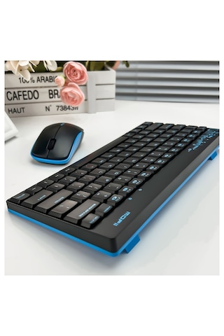 Mofıı X210 Kablosuz Klavye Mouse Seti 2.4g İnce Kompakt 79 Tuş Set Optik