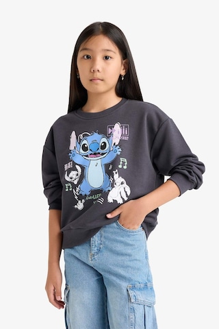 Defacto Kız Çocuk Disney Lilo & Stitch Relax Fit Bisiklet Yaka Sweatshirt F3410a825auar31 Antrasit