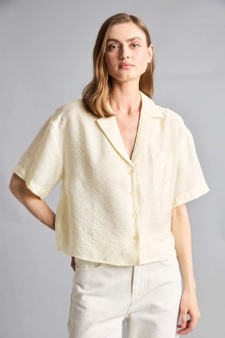 Defacto Pijama Yaka Modal Kısa Kollu Gömlek H7938ax26smyl521 Sarı-yl521