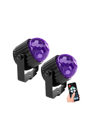 Yaozixa 2 Adet 6w Uv Mor Işık Led Partili Aydınlatma: Otomatik/ses Kontrollü/kumandalı, Ip44, Avrupa Standartı Diğer