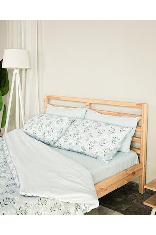 Daisy Garden Çift Kişilik Çiçekli Pamuk Nevresim Seti Lastikli Çarşaflı 200x220 Cm Turkaz