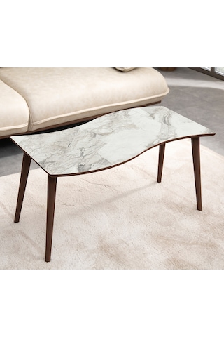 Vovvahome Salsa Mdf Ahşap Orta Sehpa - Beyaz Mermer