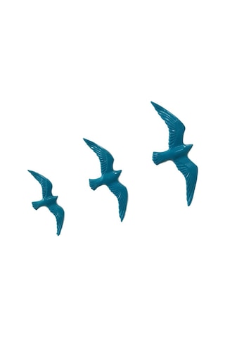 Sume 3' Lü Turkuaz Kuş Duvar Süsü