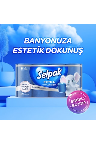 Selpak® Extra Renkli Tuvalet Kağıdı 2 x 8'li