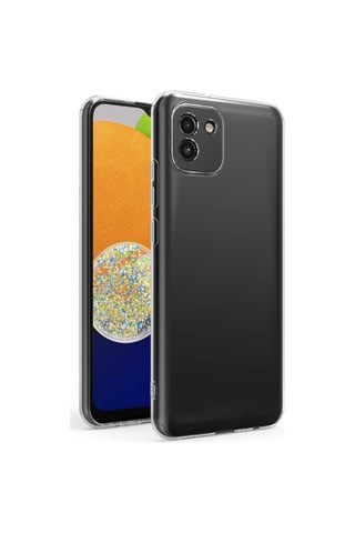 Galaxy A03 Zore Şeffaf Ince Ve Esnek Süper Silikon Kılıf Renksiz