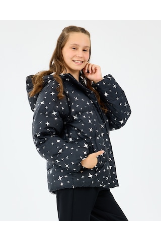 Skechers G Puffer Jacket Büyük Kız Çocuk Siyah Mont Sk2520052-1602 Siyah