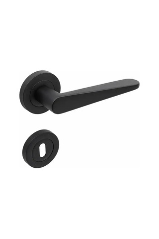 Sese Zara Modeli Yuvarlak Rozetli Oda Kapı Kolu Siyah 200-223r-01-02
